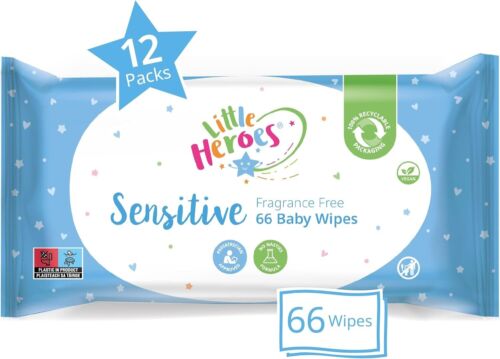 12 x Little Heroes Sensitive Fragrance Free 66 Wipes - Premium Quality Tissue Online - Product Image 12 x Little Heroes Sensitive Fragrance Free 66 Wipes - Premium Quality Tissue Online - Product Image